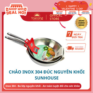 Chảo inox 304 đa lớp nguyên khối Sunhouse INM6 chính hãng - Chảo inox  3 đáy Sunhouse Impact INM3