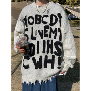 [XẢ - GIẢM SỐC] Áo len nam nữ cổ tròn dài tay thêu cá tính, áo sweater len unisex dệt kim form rộng hàn quốc MY9124