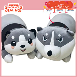 Gấu Bông Chó Ngáo, Mèo Ngáo Husky Siêu To Cỡ 60cm/80cm/1m/1m2/1m5
