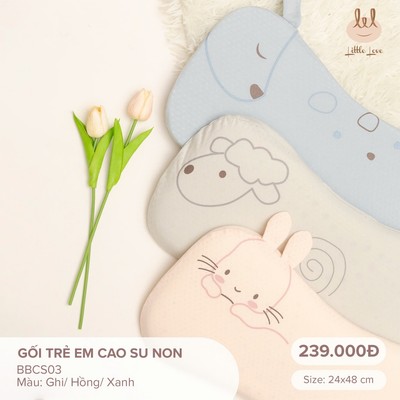 Gối ngủ cao su non thoáng khí, siêu mềmcho bé LiL Little Love BBCS01