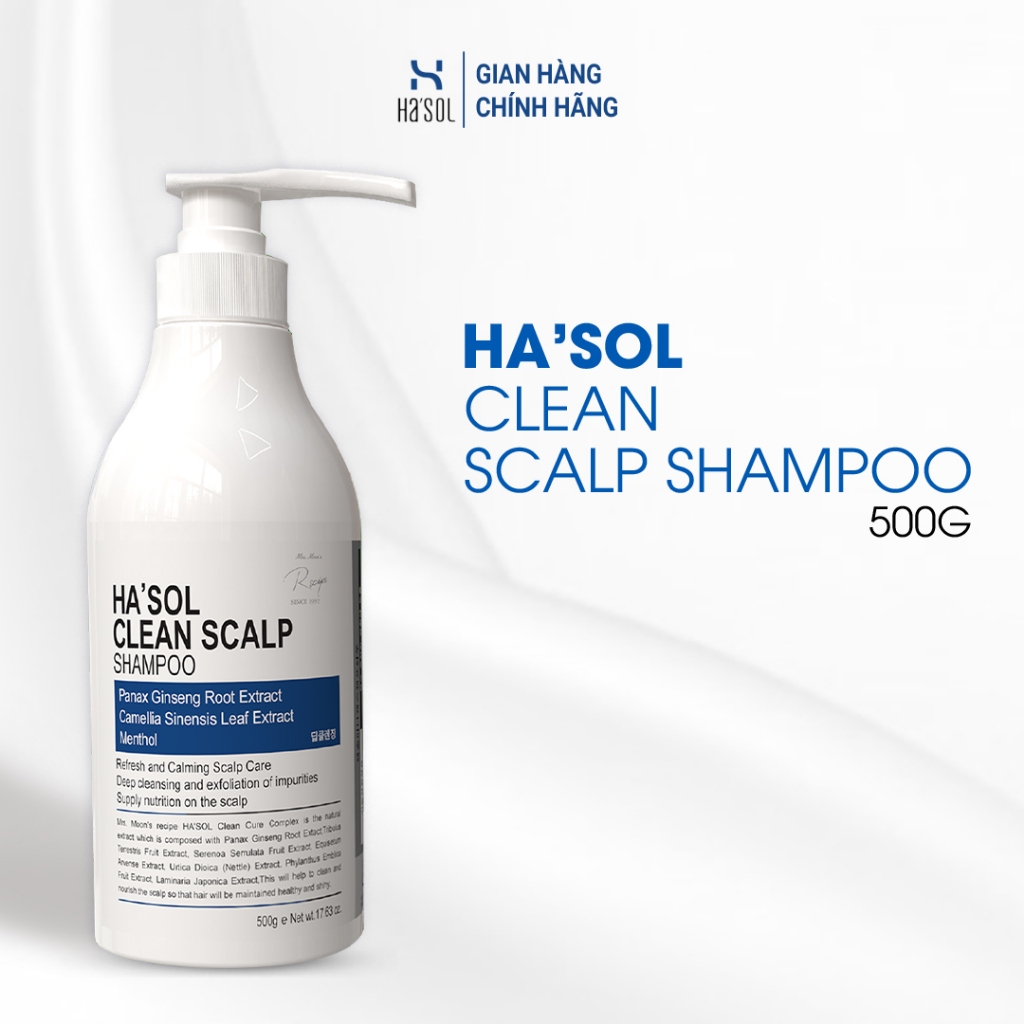 Dầu Gội HASOL Hỗ Trợ Giảm Gàu Nấm Ngứa, Phù Hợp Cho Da Đầu Nhiều Dầu, Tóc Mỏng Và Yếu HA'SOL Clean Scalp Shampoo 500g | BigBuy360 - bigbuy360.vn