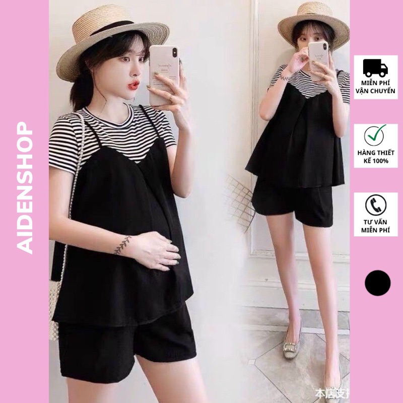 Áo bầu đẹp thời trang thiết kế suông bigsize mùa hè 2021