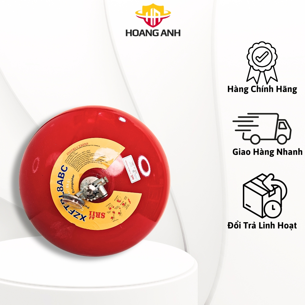Bình cầu chữa cháy, bình cầu cứu hoả XZFTBL8ABC 8kg KENTOM có kiểm định PCCC, chữa cháy tự động