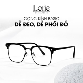  Gọng kính nam nữ LORIE mắt kính khung kim loại đen nhám cao cấp phong cách thanh lịch chống ánh sáng xanh - L98 