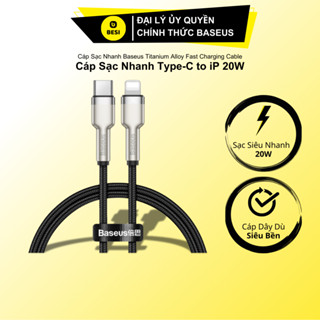  Cáp Sạc Nhanh Baseus Cafule Metal 20W Type-C to Ln | Đầu Hợp Kim Kẽm Dây Dù Siêu Bền 