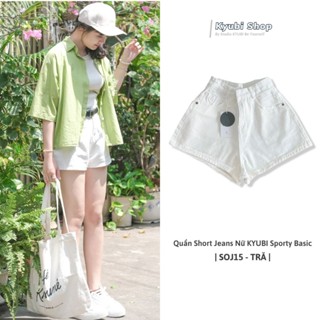  Quần short jean nữ trắng vải denim rách bền đẹp dễ phối đồ  Nhiều mẫu  - quần sọt lưng cao đi biển dã ngoại KYUBI SOJ21 