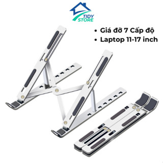 Giá đỡ Laptop, kệ để máy vi tính bằng nhôm có đệm chống trượt, kê laptop điều chỉnh độ cao 7 cấp độ