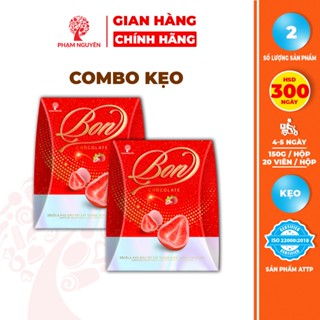 XẢ KHO | DATE 12/10/2025 | Combo 2 Hộp Kẹo Sôcôla Phủ Dâu Tây Sấy Thăng Hoa Bon Chocolate 150g | Valentine | Lễ Tình Nhâ