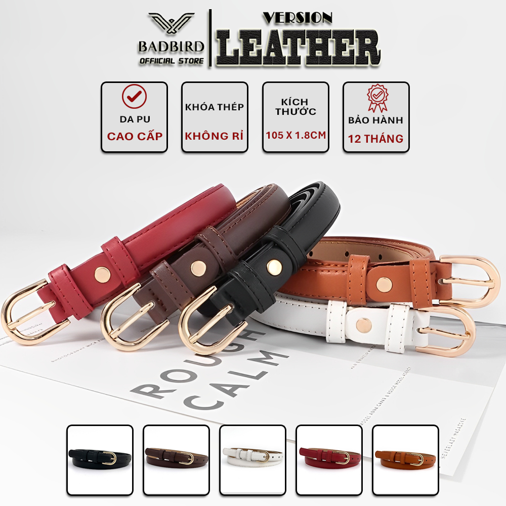 [Tặng Đục Lỗ] Thắt Lưng Da Nữ phong cách Hàn Quốc, da PU cao cấp BADBIRD- Tự hào thương hiệu Việt