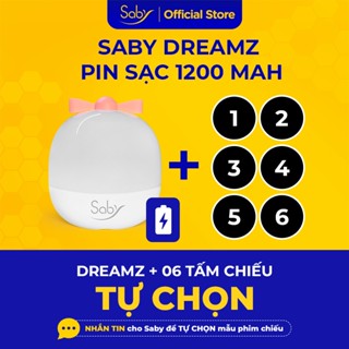 Đèn chiếu sao Saby Dreamz mix 6 tấm phim chiếu tự chọn, pin sạc, chế độ xoay 360 độ với 3 màu ánh sáng, BH 12 tháng