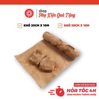 Cuộn Giấy Tổ Ong Màu Nâu Kraft – Chuyên Dùng Gói Hoa, Gói Quà, Trái Cây