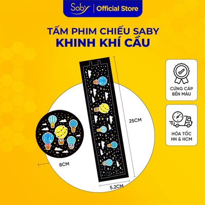 Tấm phim chiếu Saby hình Khinh Khí Cầu cho đèn ngủ chiếu sao Saby Dreamz và Saby Stories
