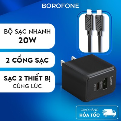 Bộ sạc nhanh PD 20W Hoco CS14 2 cổng ra Type-C và USB cho 8-14 H-UPF01-GO