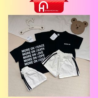 Bộ quần áo trẻ em more on tone màu trắng đen lên dáng cực chất - HNOrderChina