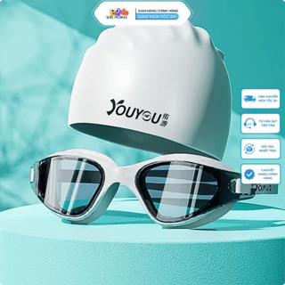 Set Kính bơi cùng nón mũ bơi nam nữ người lớn chính hãng YOUYOU cản tia UV chống mờ sương Yuripromax