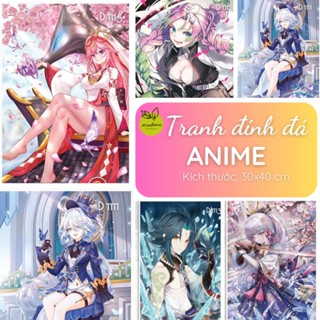   HỎA TỐC  Tranh đính đá 5D tổng hợp ANIME HOẠT HÌNH 30x40cm,có sẵn dụng cụ KHÔNG kèm khung 