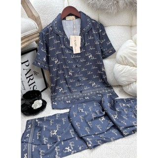 Đồ ngủ nữ pijama Sam Luxury, bộ mặc nhà quần dài tay ngắn chất lụa mềm mịn