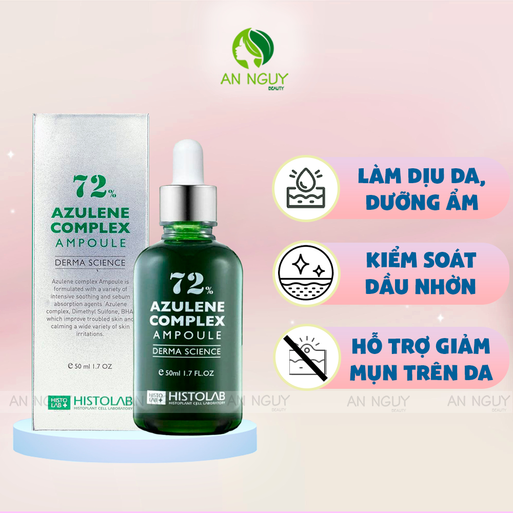 Tinh Chất Histolab 72% Azulene Complex Ampoule Kiểm Soát Dầu, Giảm Mụn 50ml