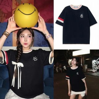 Áo Len Cộc Cổ Tròn Họa Tiết Trơn Basic Phối Tay Áo 3 Sọc, Phong Cách Tối Giản Dễ Mặc A03