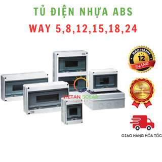 Tủ điện nhựa lắp nổi chống nước, hộp tủ điện nhựa ABS chống nước Way 5,8,12,15,18,24