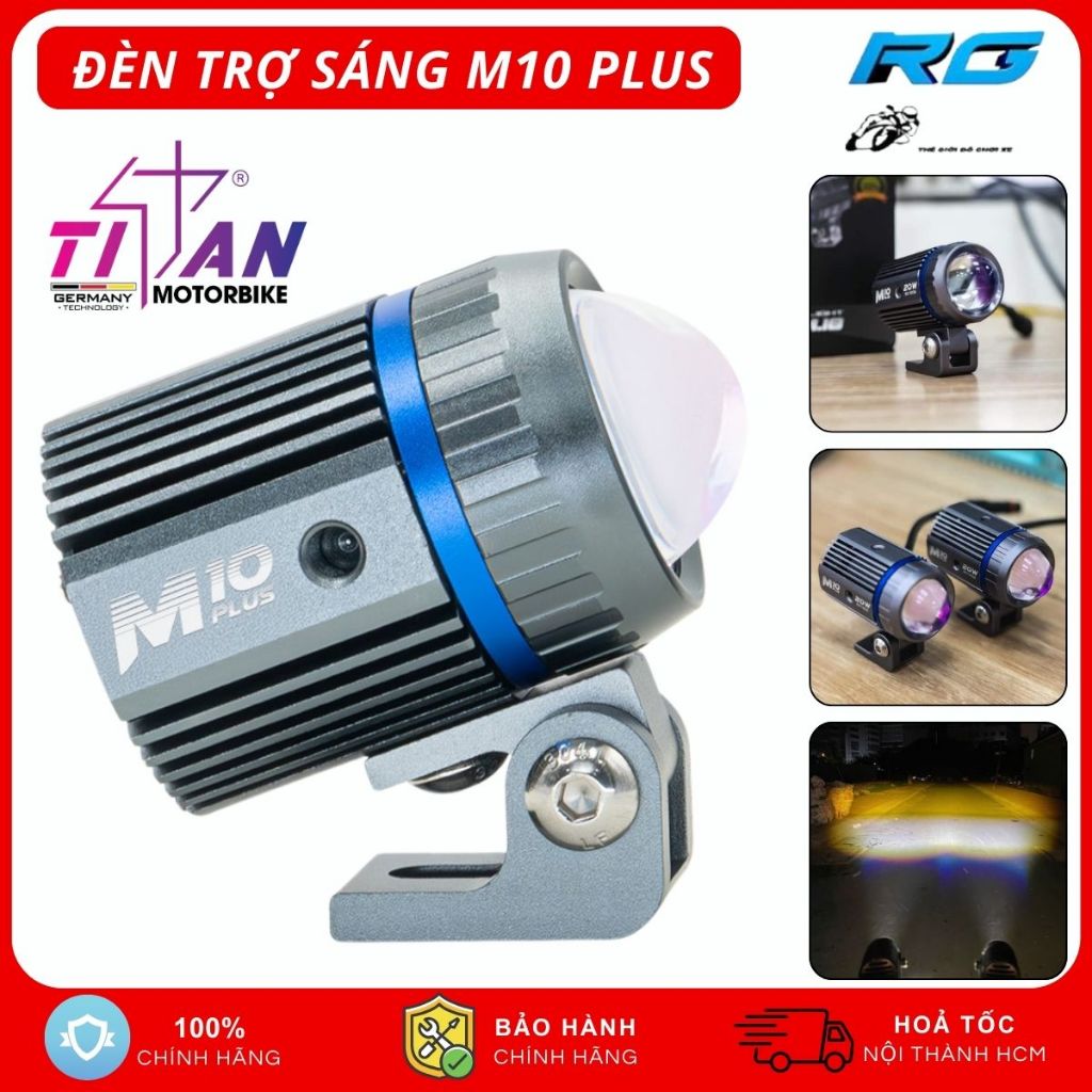 Titan M10 Plus , Đèn Trợ Sáng Bi Cầu Titan M10 Plus 20W Chống Nước Cho Xe Máy Nhỏ Gọn - BH 1 Năm