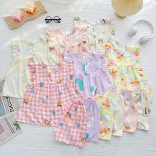 [14-22kg] Bộ Quần Áo Bé Gái, Đồ Bộ Mặc Nhà Bé Gái Vải Tôn (Tole-Lanh) Mẫu Cánh Tiên Babydoll Mềm-Mịn-Mát MeGauu - BTGL8