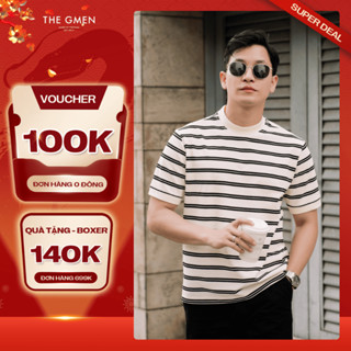 Áo thun nam kẻ sọc Striped Tee 100% Cotton, form Slimfit vừa vặn - THE GMEN ELEGANT EST 2017