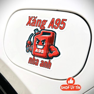 Tem dán nắp bình xăng dầu ô tô, decal xăng a95 nha anh, dầu diesel 001S dán xe, miếng dán nhiên liệu