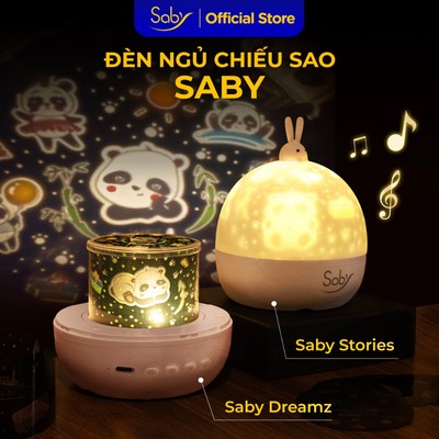 Đèn ngủ chiếu sao Saby hình Gấu Trúc phát nhạc loa bluetooth đèn chiếu trần 3D pin sạc, xoay 360 độ