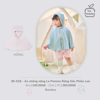 Áo choàng khoác phép thuật La Pomme Uala Rogo sợi tre cao cấp tai thỏ kẻ thấm hút tốt cho bé trai bé gái 3933 95018