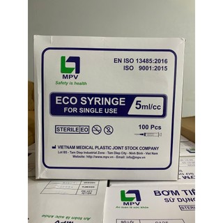 Bơm tiêm MPV 5ml {hộp100 chiếc},Bơm tiêm Eco MPV 5ml