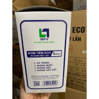 Bơm tiêm MPV 5ml {hộp100 chiếc},Bơm tiêm Eco MPV 5ml