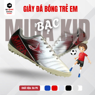 Giày Đá Bóng Trẻ Em. Giày Đá Banh Trẻ Em Sân Cỏ Nhân Tạo Mira Pro Kid Chất Liệu Da PU, Đế TF Cao Cấp Màu Bạc