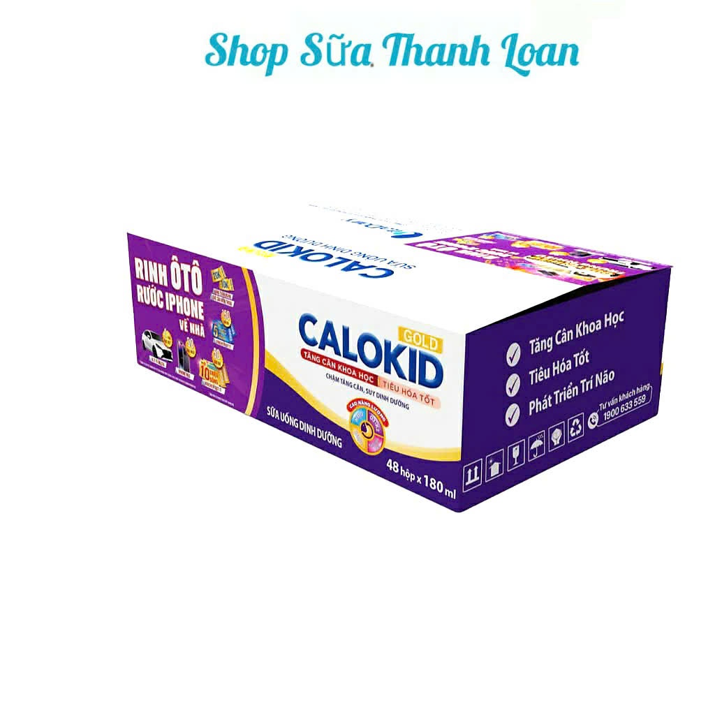 [HSD T9-2026] Thùng 24/ 48 Hộp Sữa Pha Sẵn Vitadairy CALOKID GOLD 180ml.