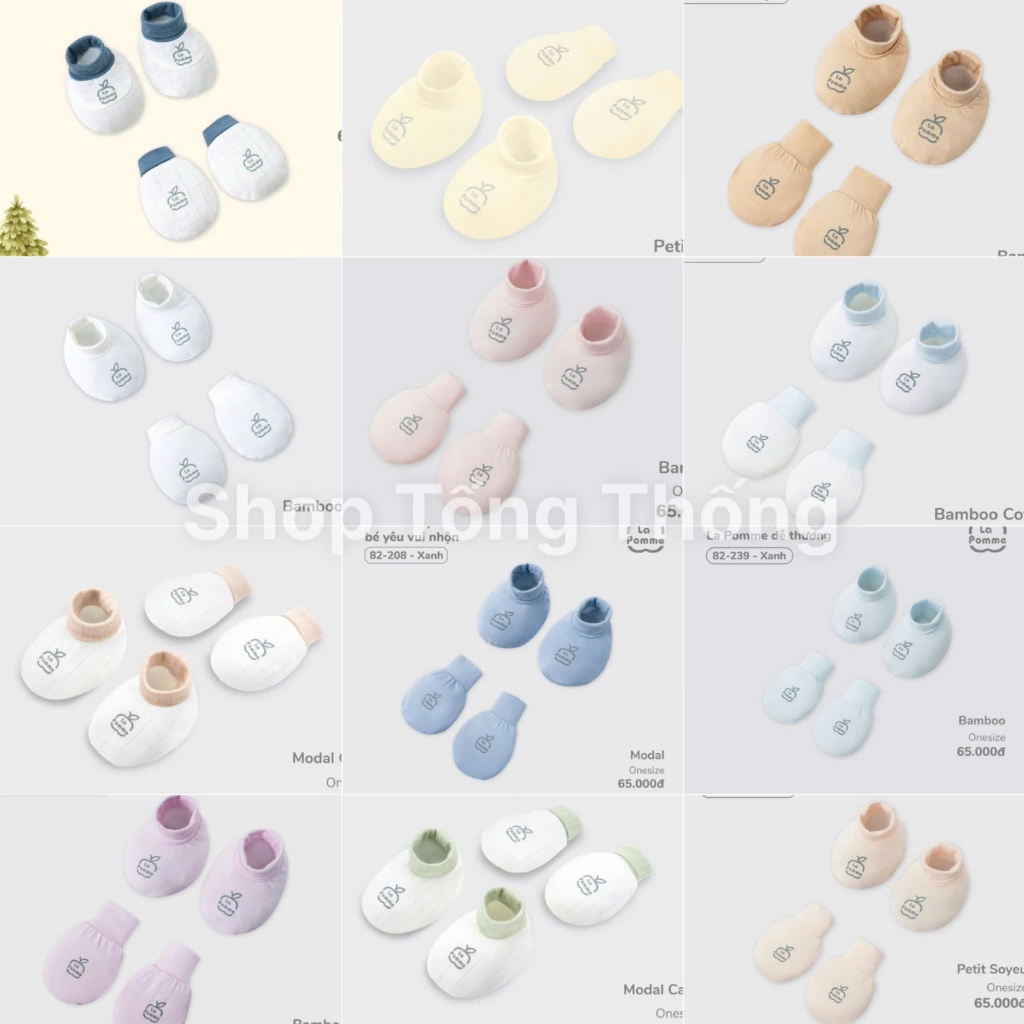 Bao tay bao chân La pomme vải cao cấp mềm mịn thấm hút tốt an toàn cho da trẻ em sơ sinh bé trai bé gái