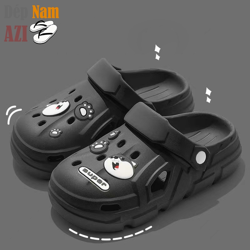 Giày Sục Nam Nữ Chó Husky Ngộ Nghĩnh, Dép Cross Sandal Đế Êm, Trẻ Trung Cho Các Cặp Đôi