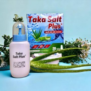 Bình rửa mũi tặng 20 gói muối rửa mũi xoang taka salt plus +