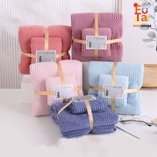 Bộ 2 Khăn Tắm Và Khăn Mặt Sợi Tre Lớn Mềm Mại Siêu Thấm Hút  (140 x 70CM/ 35x70CM)