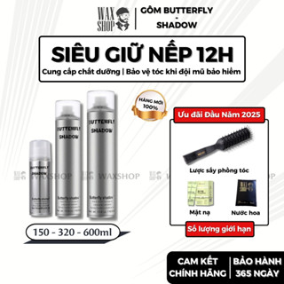 Gôm xịt tóc nam, nữ Butterfly Shadow keo gôm mềm xịt giữ nếp tóc - Waxshop - C1