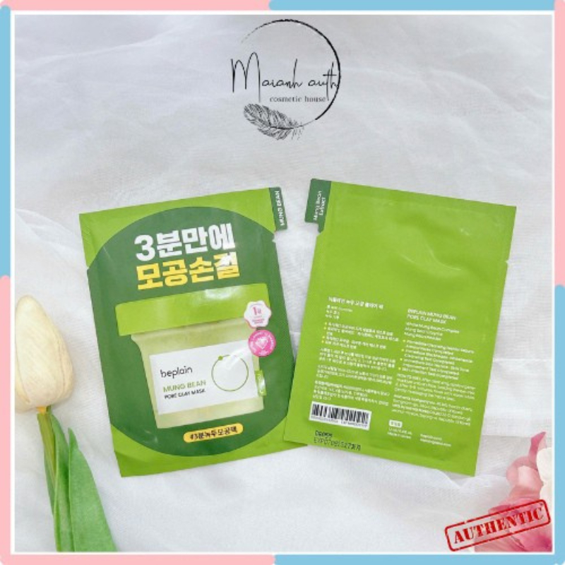 Sample Mặt Nạ Đất Sét Beplain Mung Bean Pore Clay Mask Đậu Xanh 12ml