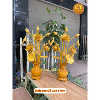 Hoa Sen Gỗ Cao 67cm