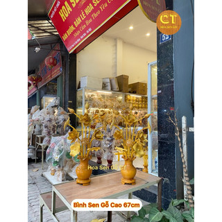 Hoa Sen Gỗ Cao 67cm