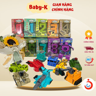  Robot biến hình cỡ lớn nắp ghép đồ chơi con số biến hình từ 0-9 comb 4 món lắp thành được một bộ 