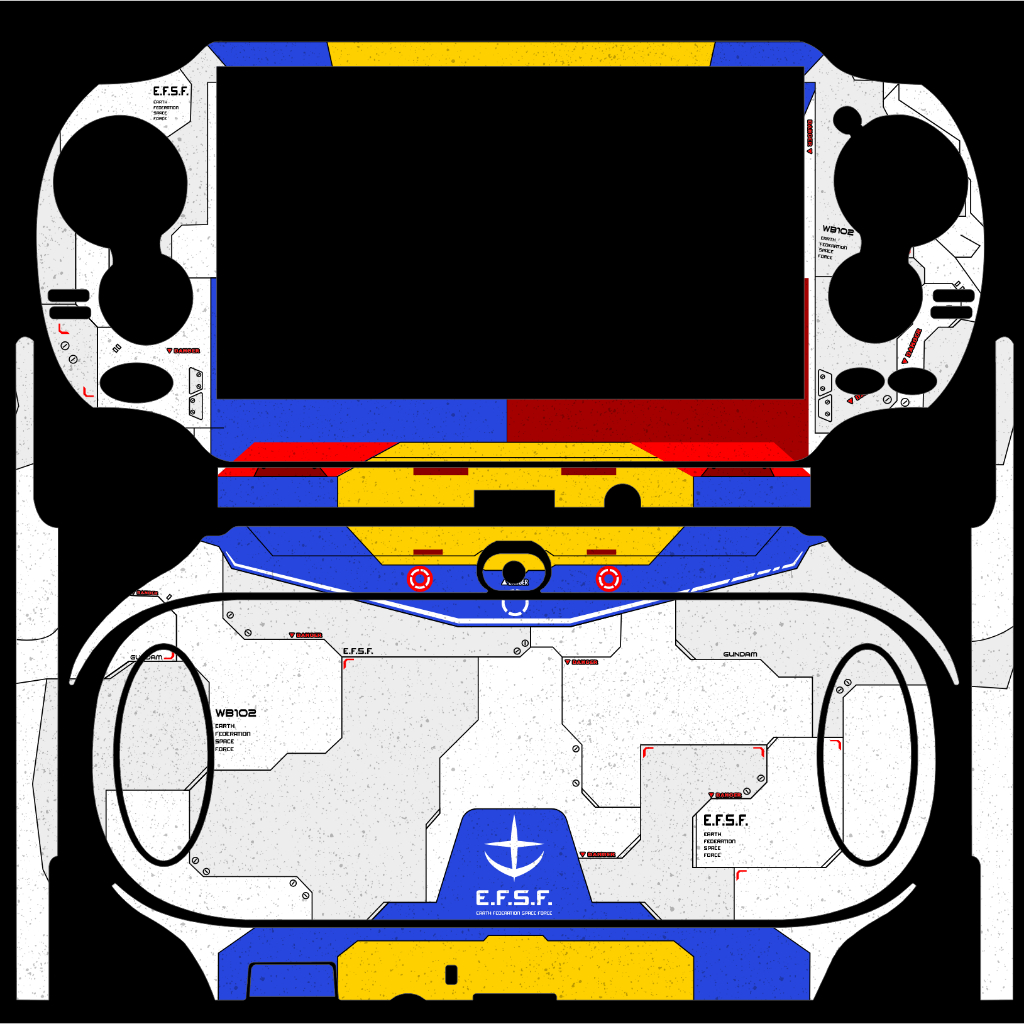 Skin dán PS Vita 1000 mẫu Gundam trắng | có custom miếng dán theo yêu cầu | Sony PlayStation Vita 10
