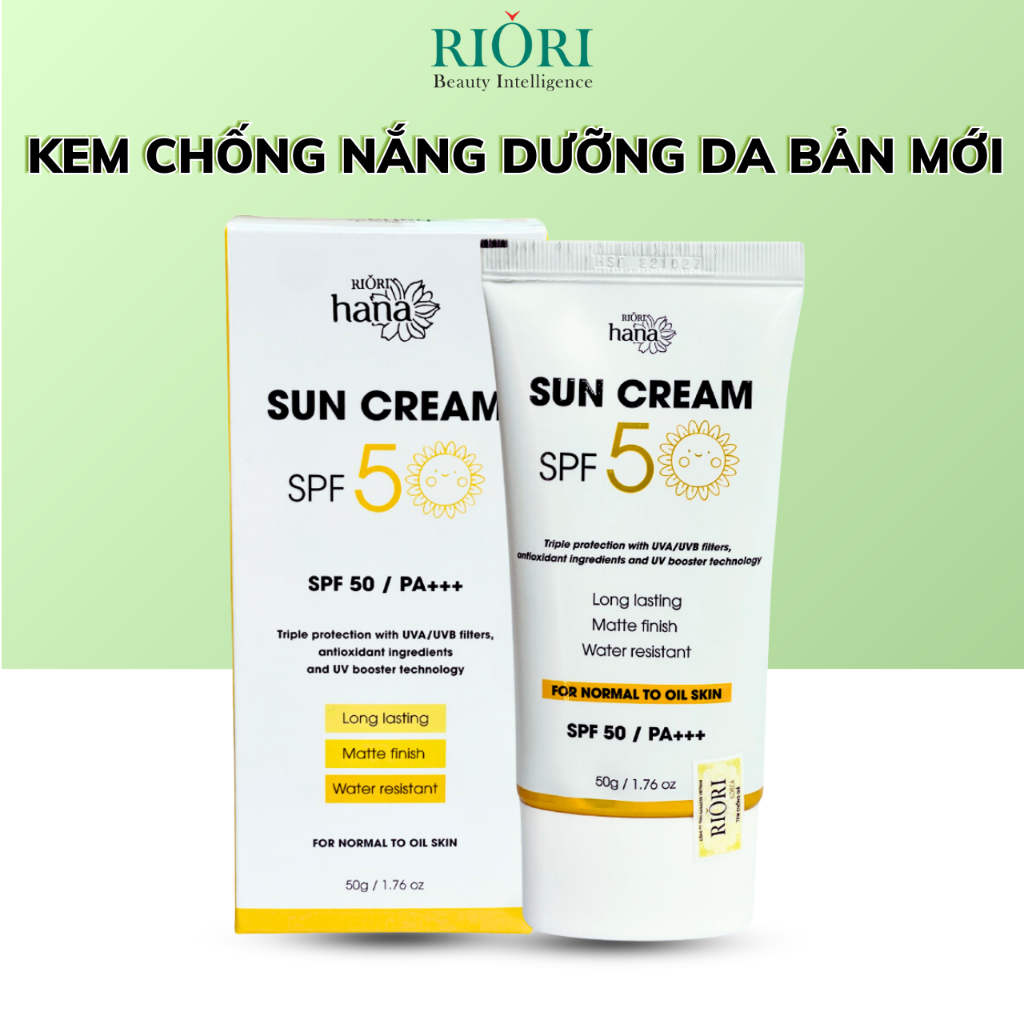   BẢN MỚI  Kem Chống Nắng Dưỡng Da RIORI HANA SUNCREAM SPF 50 50G 