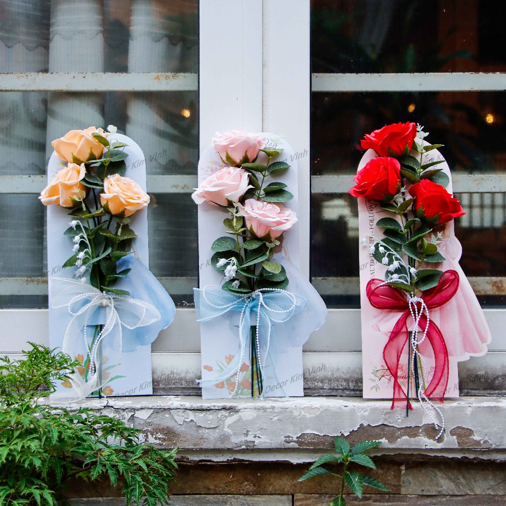 Thẻ Hoa Hồng HTT05 (Kèm Thiệp) Làm Quà Tặng Valentine, Quà Tặng 8/3, Quà Sinh Nhật, Dịp Lễ