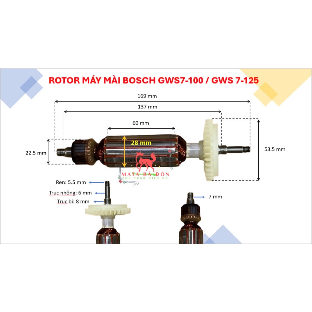 ROTOR DCA MÁY MÀI BOSCH GWS 7-100 / 7-125
