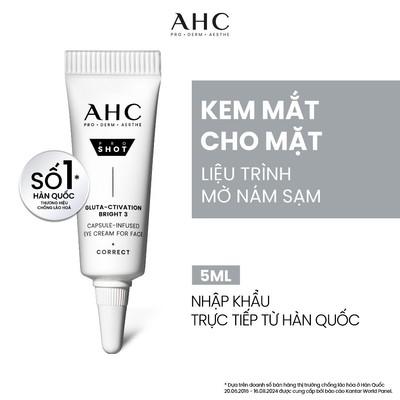 [HB GIFT 3] Kem mắt 5ml cho mặt mờ nám sáng da AHC PRO SHOT GLUTA-CTIVATION BRIGHT 3 5ML