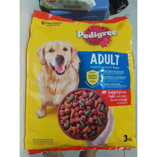Thức Ăn Cho Chó Lớn PEDIGREE 3kg dạng hạt khô Vị Bò Và Rau Củ - Dinh dưỡng Hoàn Thiện cho một Chú Chó 1+