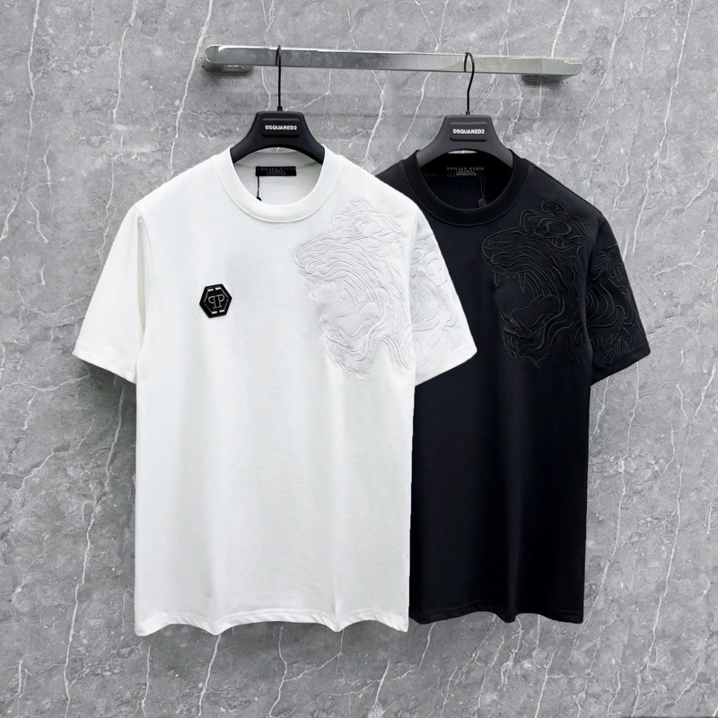 Áo Phông Nam Philipp Plein PP Bản Basic Logo Sắt Thêu Hổ Đơn Giản Mà Đẹp-Áo Thun PP Hổ Thêu Hot